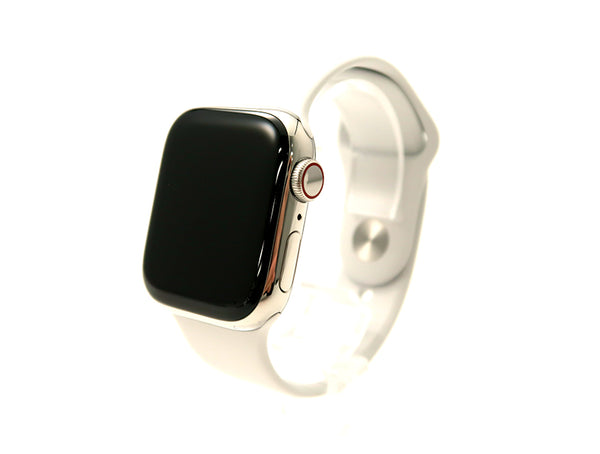 Apple Watch Series 8 41mm GPS+Cellularモデル ステンレススチールケース スポーツバンド シルバー/ホワイト Apple認定整備済品（新品状態・開封済み）